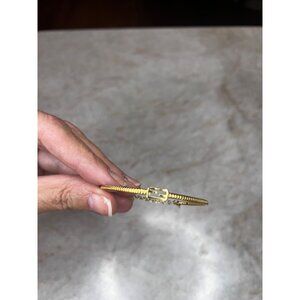 Fendi Gold-Tone Chain Bracelet With FF Logo Charm & Lobster Clasp